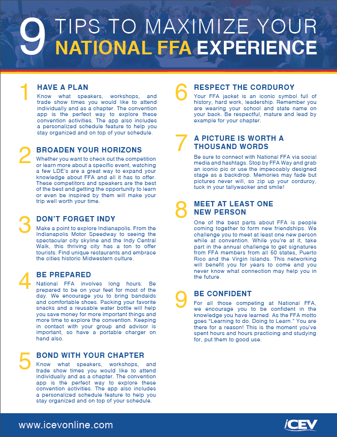 9 Tips to Maximize Your National FFA Experience
